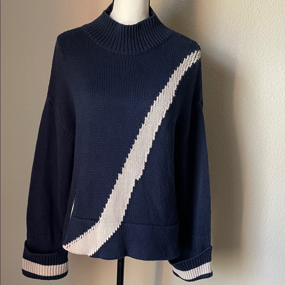 Victor Alfaro Sweater. Excellent used condition . Oversized Small Navy / Cream